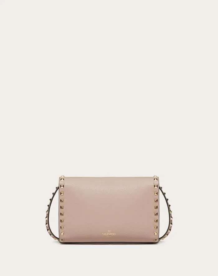 Valentino Shoulder Bags Woman Small Rockstud Grainy Calfskin Crossbody Bag For Woman In Black Black Valentino Shoulder Bags Woman Small Rockstud Grainy Calfskin Crossbody Bag For Woman In Black Black