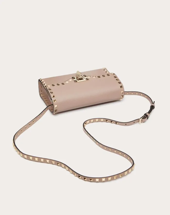 Valentino Shoulder Bags Woman Small Rockstud Grainy Calfskin Crossbody Bag For Woman In Black Black Valentino Shoulder Bags Woman Small Rockstud Grainy Calfskin Crossbody Bag For Woman In Black Black