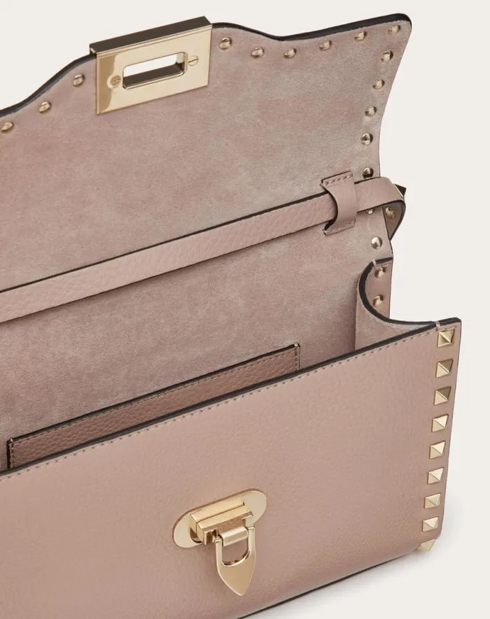 Valentino Shoulder Bags Woman Small Rockstud Grainy Calfskin Crossbody Bag For Woman In Black Black Valentino Shoulder Bags Woman Small Rockstud Grainy Calfskin Crossbody Bag For Woman In Black Black