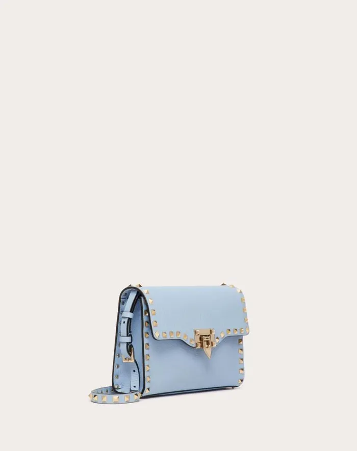 Valentino Shoulder Bags Woman Small Rockstud Grainy Calfskin Crossbody Bag For Woman In Black Black Valentino Shoulder Bags Woman Small Rockstud Grainy Calfskin Crossbody Bag For Woman In Black Black