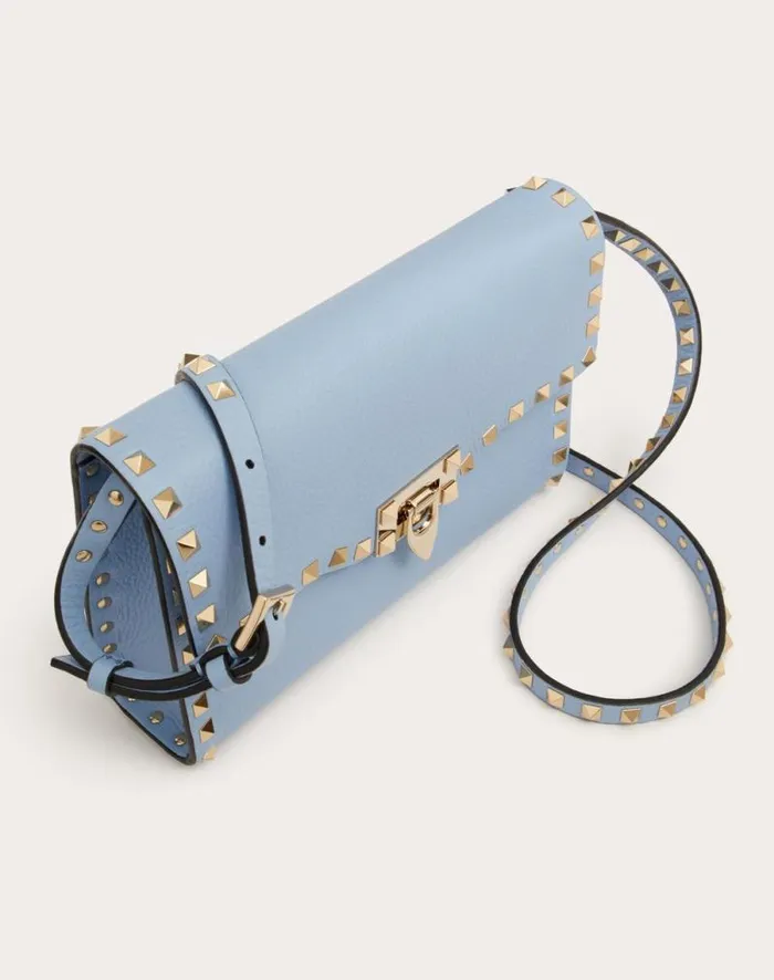 Valentino Shoulder Bags Woman Small Rockstud Grainy Calfskin Crossbody Bag For Woman In Black Black Valentino Shoulder Bags Woman Small Rockstud Grainy Calfskin Crossbody Bag For Woman In Black Black