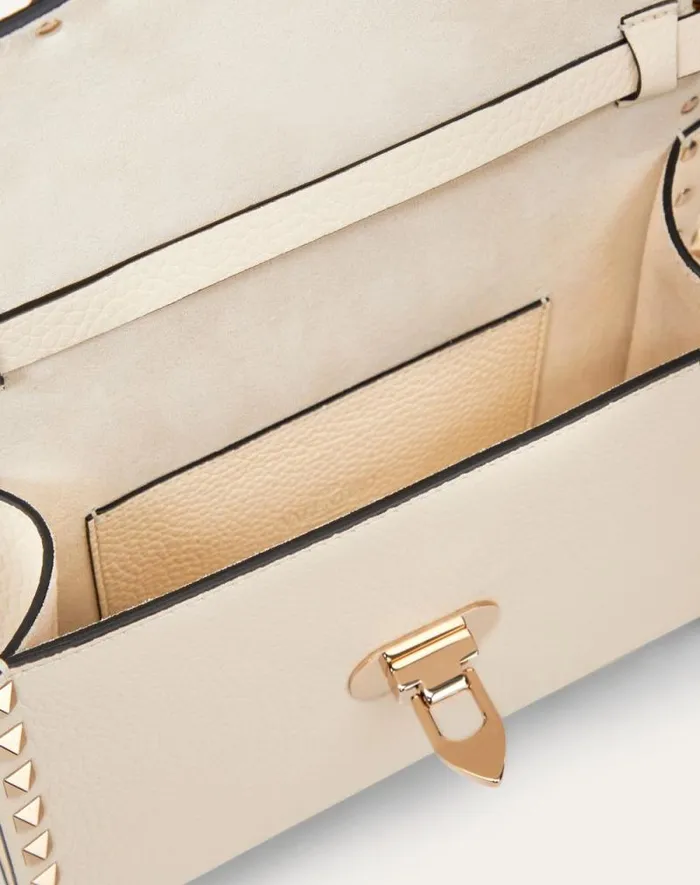Valentino Shoulder Bags Woman Small Rockstud Grainy Calfskin Crossbody Bag For Woman In Rosso Valentino Rosso Valentino