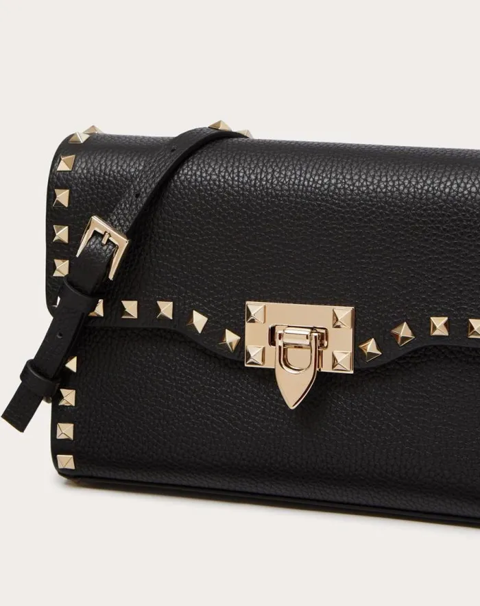 Valentino Shoulder Bags Woman Small Rockstud Grainy Calfskin Crossbody Bag For Woman In Rosso Valentino Rosso Valentino