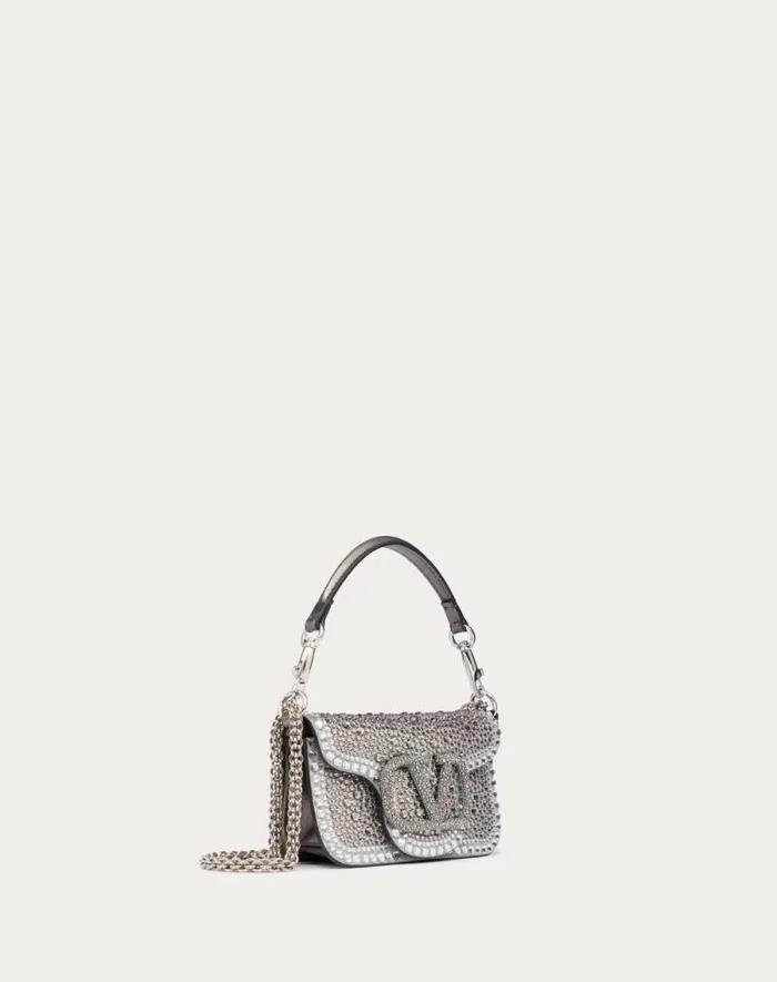 Valentino Shoulder Bags Woman Small Valentino Garavani Loc Shoulder Bag With Rhinestones For Woman In Crystalblackanthracite Crystalblackanthracite Valentino Shoulder Bags Woman Small Valentino Garavani Loc Shoulder Bag With Rhinestones For Woman In Crystalblackanthracite Crystalblackanthracite