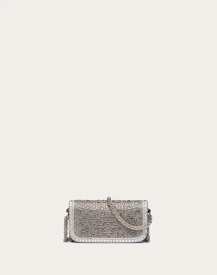 Valentino Shoulder Bags Woman Small Valentino Garavani Loc Shoulder Bag With Rhinestones For Woman In Crystalblackanthracite Crystalblackanthracite Valentino Shoulder Bags Woman Small Valentino Garavani Loc Shoulder Bag With Rhinestones For Woman In Crystalblackanthracite Crystalblackanthracite