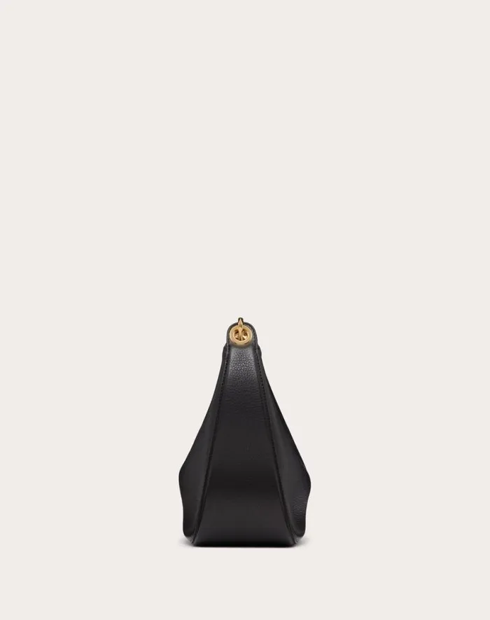 Valentino Shoulder Bags Woman Small Vlogo Moon Hobo Bag In Grainy Calfskin With Chain For Woman In Porcelain Blue Porcelain Blue