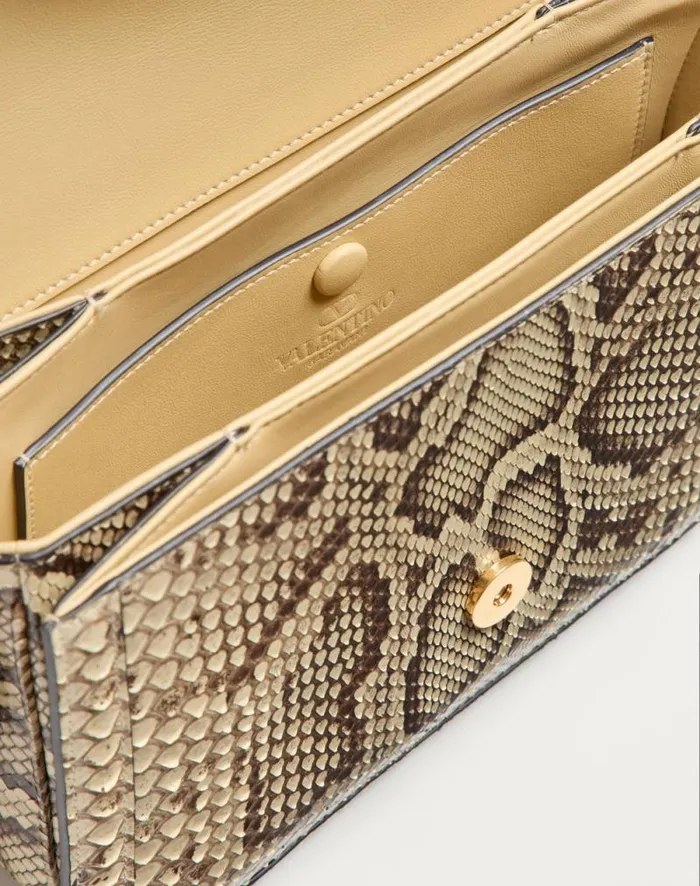 Valentino Shoulder Bags Woman Valentino Garavani 9to5 Python Shoulder Bag For Woman In Ivory Ivory