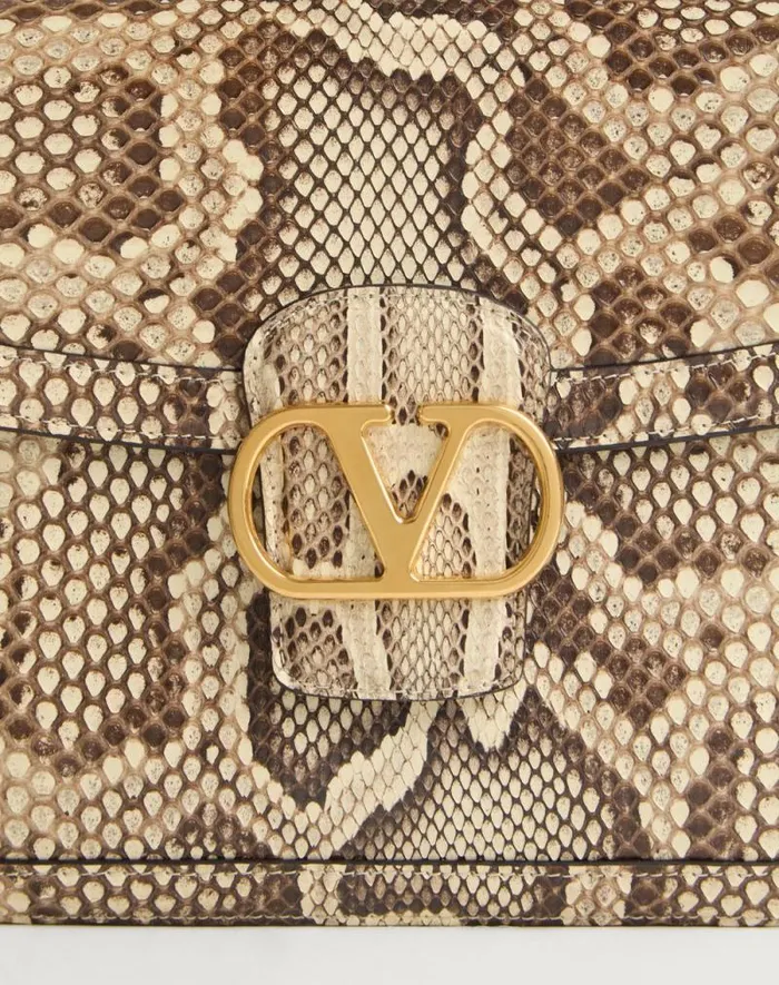 Valentino Shoulder Bags Woman Valentino Garavani 9to5 Python Shoulder Bag For Woman In Ivory Ivory