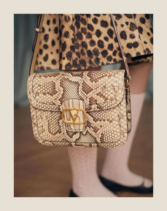 Valentino Shoulder Bags Woman Valentino Garavani 9to5 Python Shoulder Bag For Woman In Ivory Ivory