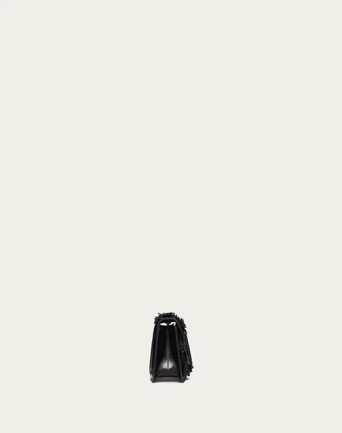 Valentino Shoulder Bags Woman Valentino Garavani Loc Small Shoulder Bag Embroidered In Eel For Woman In Black Black