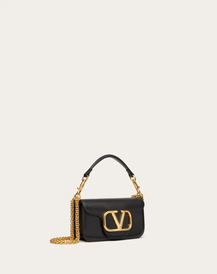Valentino Shoulder Bags Woman Valentino Garavani Loc Small Shoulder Bag In Calfskin For Woman In Black Black Valentino Shoulder Bags Woman Valentino Garavani Loc Small Shoulder Bag In Calfskin For Woman In Black Black