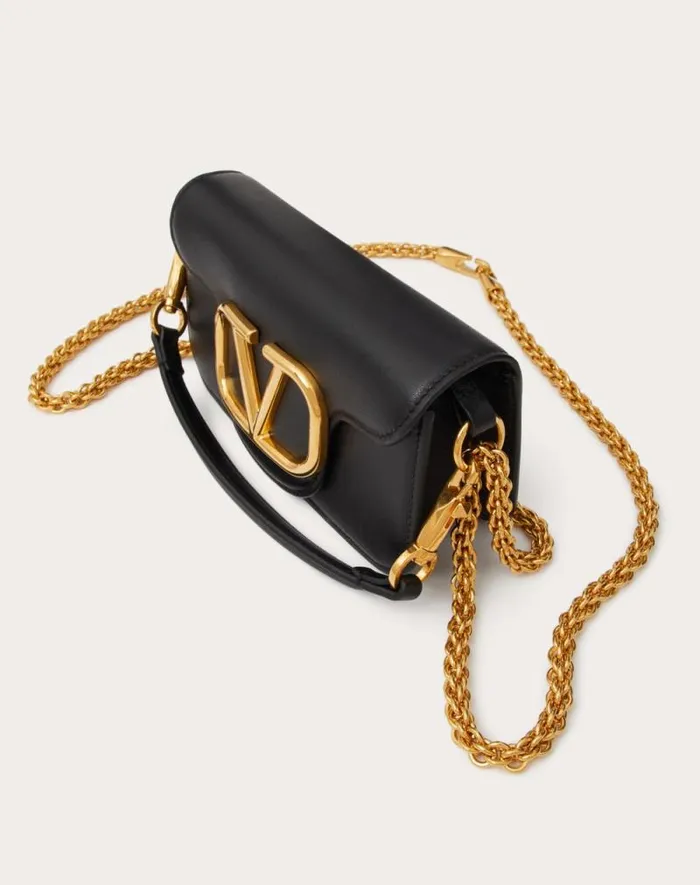 Valentino Shoulder Bags Woman Valentino Garavani Loc Small Shoulder Bag In Calfskin For Woman In Black Black Valentino Shoulder Bags Woman Valentino Garavani Loc Small Shoulder Bag In Calfskin For Woman In Black Black