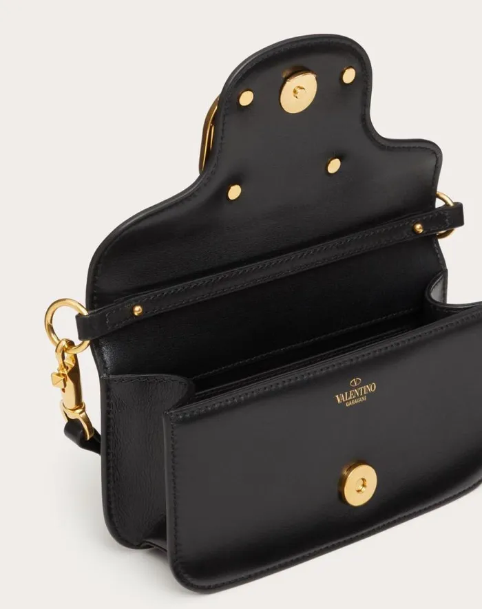 Valentino Shoulder Bags Woman Valentino Garavani Loc Small Shoulder Bag In Calfskin For Woman In Black Black Valentino Shoulder Bags Woman Valentino Garavani Loc Small Shoulder Bag In Calfskin For Woman In Black Black