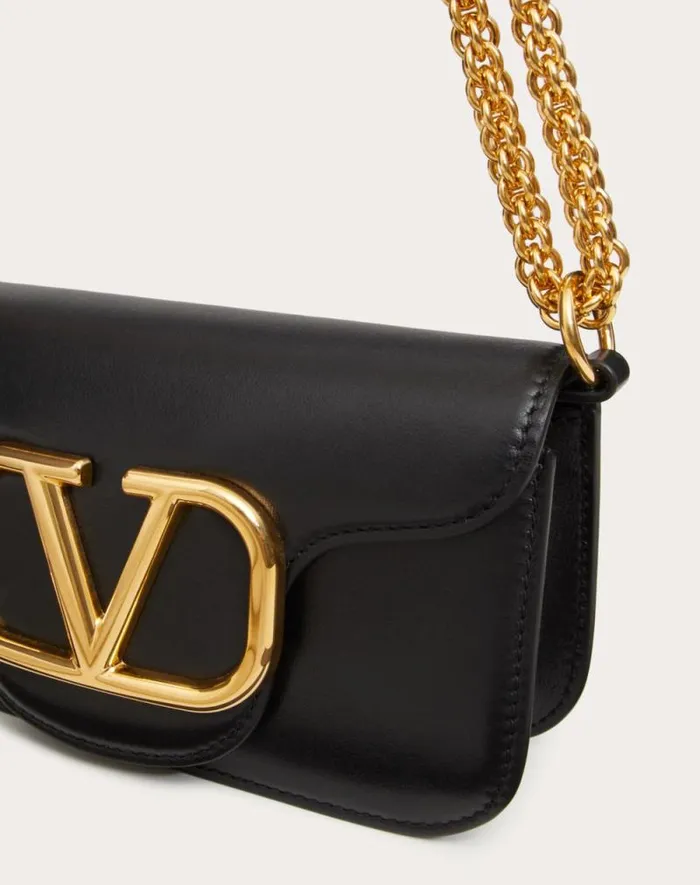 Valentino Shoulder Bags Woman Valentino Garavani Loc Small Shoulder Bag In Calfskin For Woman In Black Black Valentino Shoulder Bags Woman Valentino Garavani Loc Small Shoulder Bag In Calfskin For Woman In Black Black
