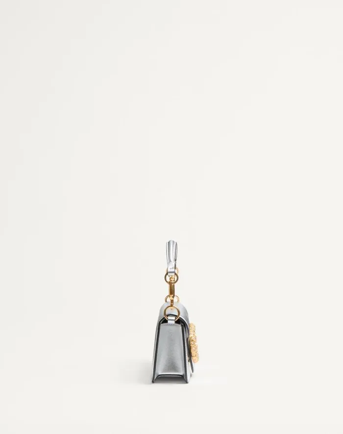 Valentino Shoulder Bags Woman Valentino Garavani Loc Small Shoulder Bag In Laminated Calfskin With Jewel Logo For Woman In Rose Violet Rose Violet Valentino Shoulder Bags Woman Valentino Garavani Loc Small Shoulder Bag In Laminated Calfskin With Jewel Logo For Woman In Rose Violet Rose Violet