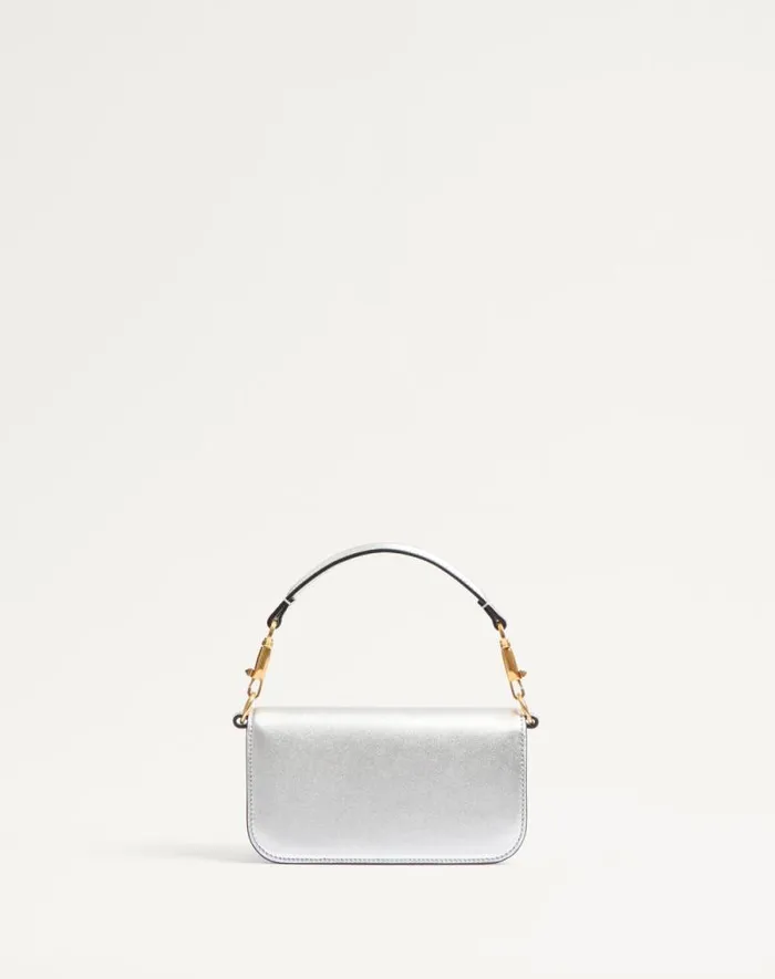 Valentino Shoulder Bags Woman Valentino Garavani Loc Small Shoulder Bag In Laminated Calfskin With Jewel Logo For Woman In Rose Violet Rose Violet Valentino Shoulder Bags Woman Valentino Garavani Loc Small Shoulder Bag In Laminated Calfskin With Jewel Logo For Woman In Rose Violet Rose Violet