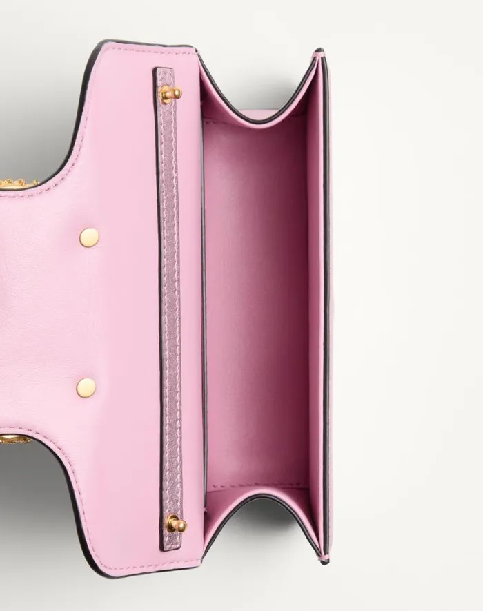 Valentino Shoulder Bags Woman Valentino Garavani Loc Small Shoulder Bag In Laminated Calfskin With Jewel Logo For Woman In Rose Violet Rose Violet Valentino Shoulder Bags Woman Valentino Garavani Loc Small Shoulder Bag In Laminated Calfskin With Jewel Logo For Woman In Rose Violet Rose Violet