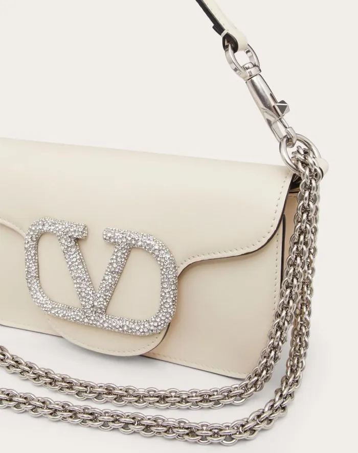 Valentino Shoulder Bags Woman Valentino Garavani Loc Small Shoulder Bag With Jewel Logo For Woman In Light Ivory Light Ivory Valentino Shoulder Bags Woman Valentino Garavani Loc Small Shoulder Bag With Jewel Logo For Woman In Light Ivory Light Ivory