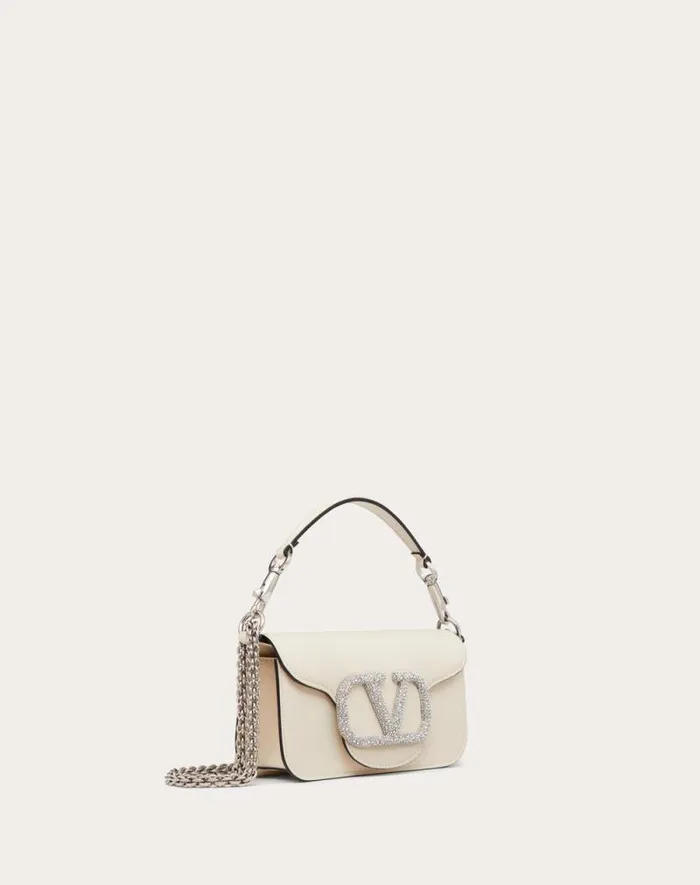 Valentino Shoulder Bags Woman Valentino Garavani Loc Small Shoulder Bag With Jewel Logo For Woman In Light Ivory Light Ivory Valentino Shoulder Bags Woman Valentino Garavani Loc Small Shoulder Bag With Jewel Logo For Woman In Light Ivory Light Ivory