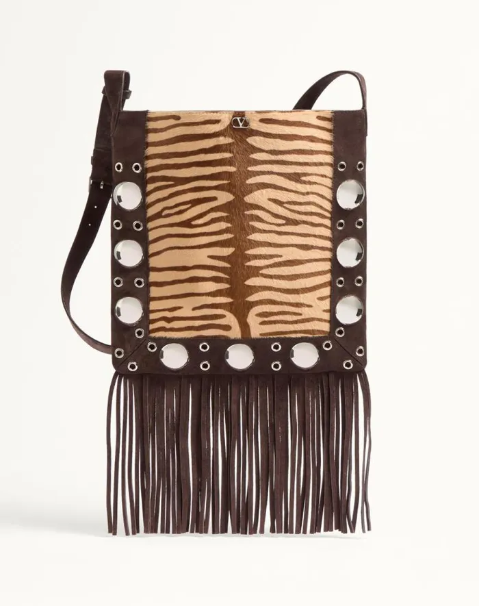 Valentino Shoulder Bags Woman Valentino Garavani Nellcte Shoulder Bag In Animalier Ponyeffect Calfskin With Fringes For Woman In Beigebrown Beigebrown Valentino Shoulder Bags Woman Valentino Garavani Nellcte Shoulder Bag In Animalier Ponyeffect Calfskin With Fringes For Woman In Beigebrown Beigebrown