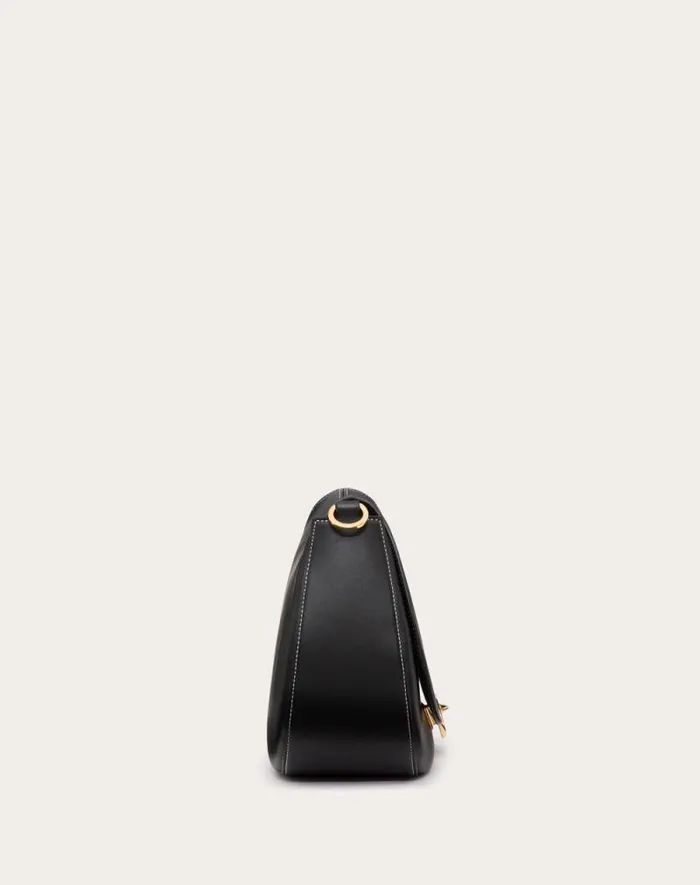 Valentino Shoulder Bags Woman Valentino Garavani Ohval Medium Shoulder Bag In Nappa Calfskin For Woman In Black Black Valentino Shoulder Bags Woman Valentino Garavani Ohval Medium Shoulder Bag In Nappa Calfskin For Woman In Black Black