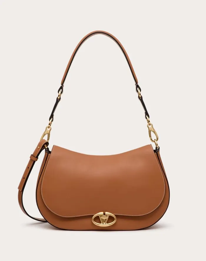 Valentino Shoulder Bags Woman Valentino Garavani Ohval Medium Shoulder Bag In Nappa Calfskin For Woman In Black Black Valentino Shoulder Bags Woman Valentino Garavani Ohval Medium Shoulder Bag In Nappa Calfskin For Woman In Black Black