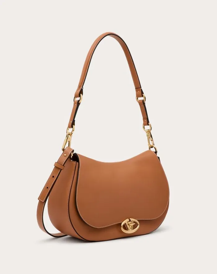 Valentino Shoulder Bags Woman Valentino Garavani Ohval Medium Shoulder Bag In Nappa Calfskin For Woman In Black Black Valentino Shoulder Bags Woman Valentino Garavani Ohval Medium Shoulder Bag In Nappa Calfskin For Woman In Black Black