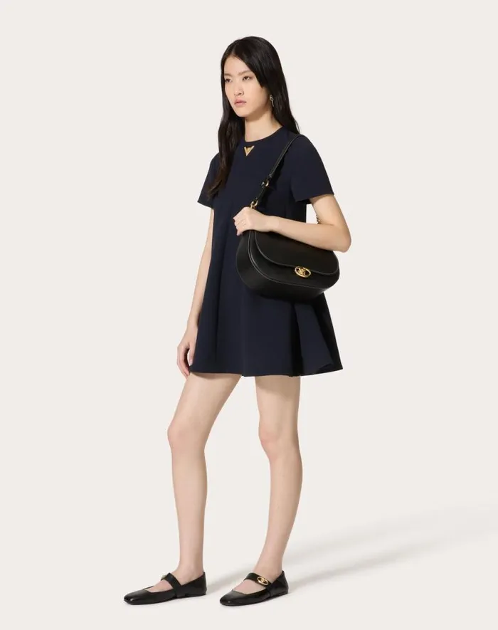 Valentino Shoulder Bags Woman Valentino Garavani Ohval Medium Shoulder Bag In Nappa Calfskin For Woman In Black Black Valentino Shoulder Bags Woman Valentino Garavani Ohval Medium Shoulder Bag In Nappa Calfskin For Woman In Black Black