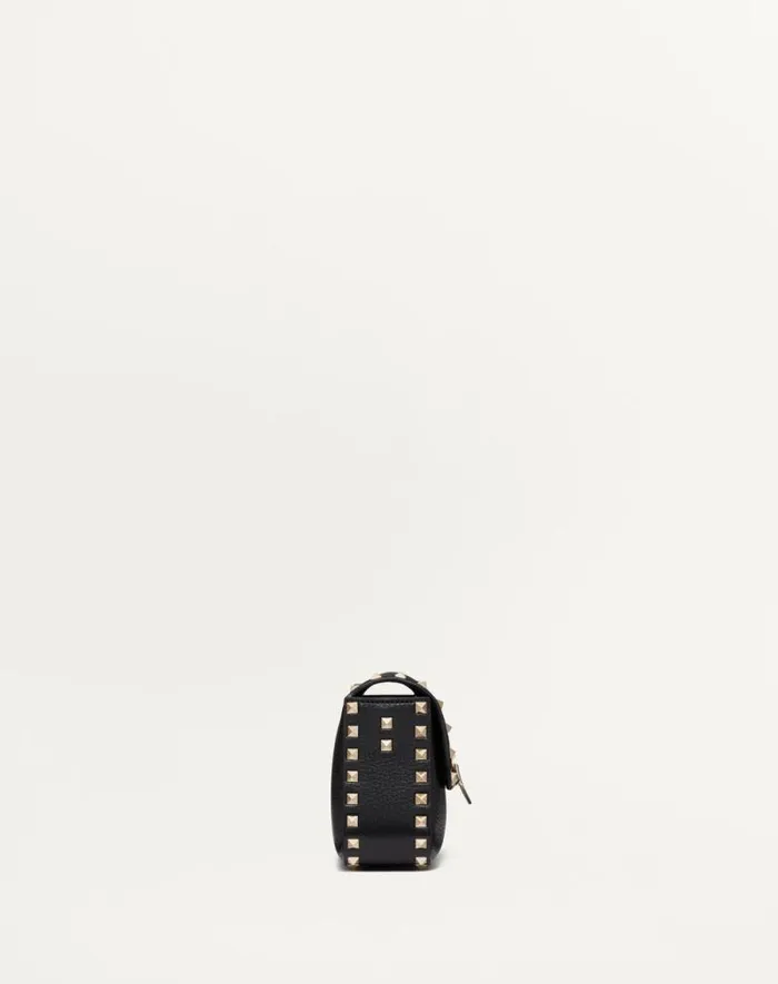 Valentino Shoulder Bags Woman Valentino Garavani Rockstud Grainy Calfskin Shoulder Bag For Woman In Black Black Valentino Shoulder Bags Woman Valentino Garavani Rockstud Grainy Calfskin Shoulder Bag For Woman In Black Black