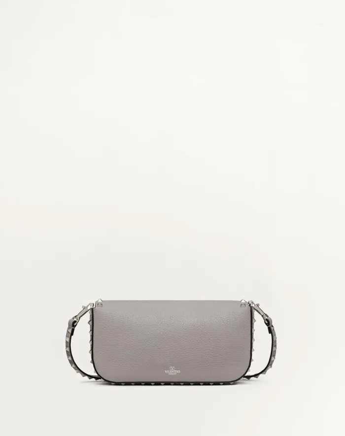 Valentino Shoulder Bags Woman Valentino Garavani Rockstud Grainy Calfskin Shoulder Bag For Woman In Grey Grey Valentino Shoulder Bags Woman Valentino Garavani Rockstud Grainy Calfskin Shoulder Bag For Woman In Grey Grey