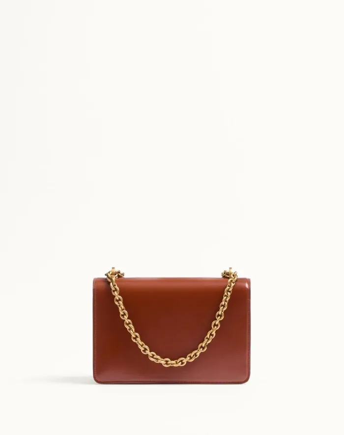 Valentino Shoulder Bags Woman Valentino Garavani Vain Shoulder Bag In Shiny Calfskin For Woman In Black Black