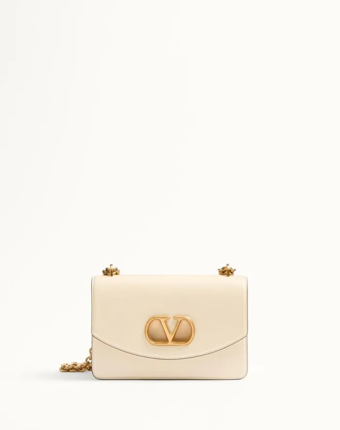 Valentino Shoulder Bags Woman Valentino Garavani Vain Shoulder Bag In Shiny Calfskin For Woman In Black Black
