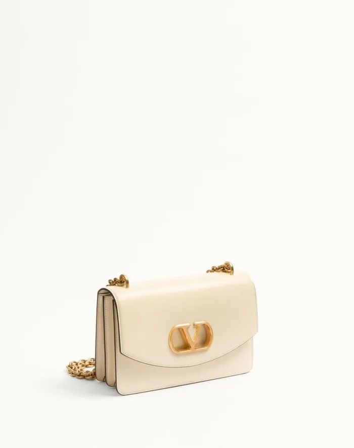 Valentino Shoulder Bags Woman Valentino Garavani Vain Shoulder Bag In Shiny Calfskin For Woman In Black Black