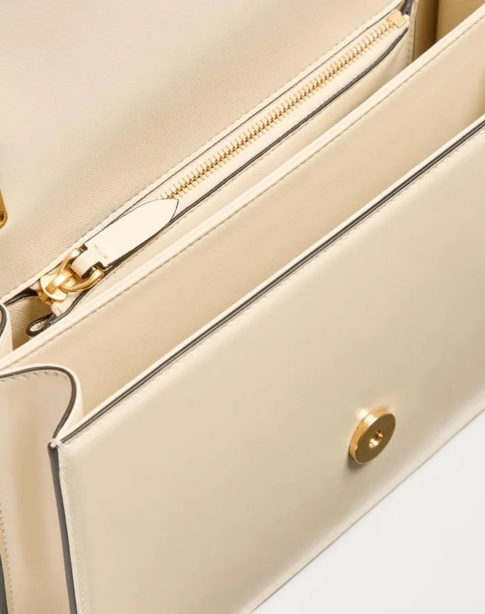 Valentino Shoulder Bags Woman Valentino Garavani Vain Shoulder Bag In Shiny Calfskin For Woman In Black Black