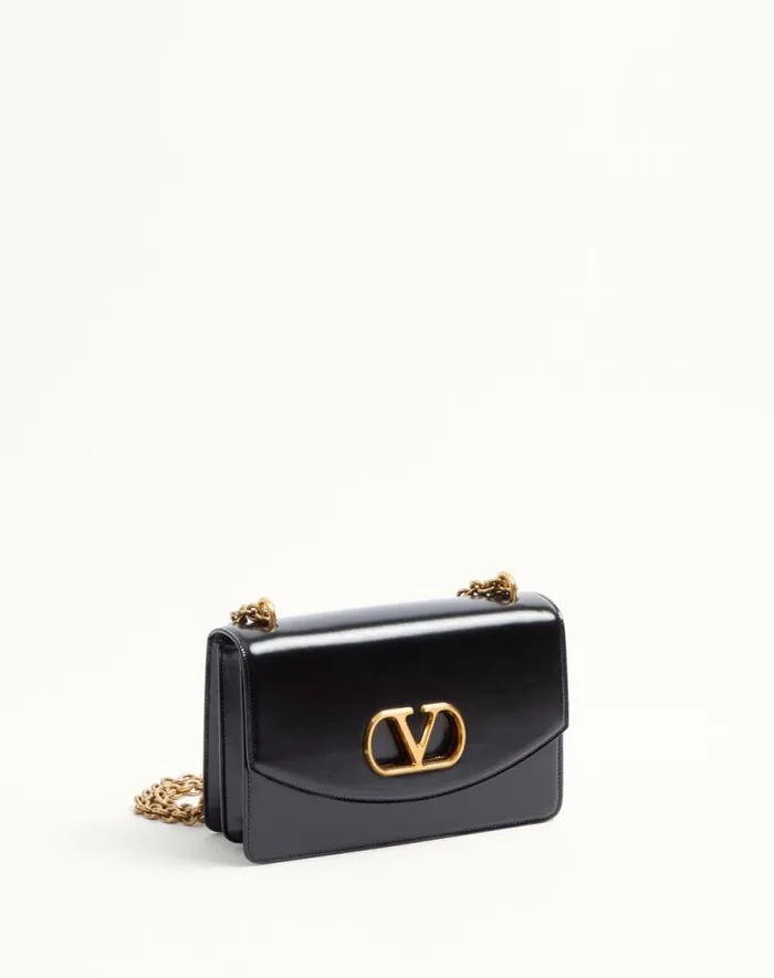 Valentino Shoulder Bags Woman Valentino Garavani Vain Shoulder Bag In Shiny Calfskin For Woman In Brown Brown Valentino Shoulder Bags Woman Valentino Garavani Vain Shoulder Bag In Shiny Calfskin For Woman In Brown Brown