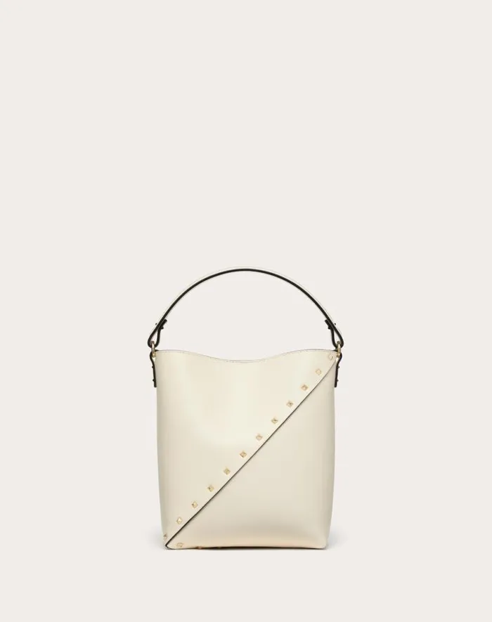 Valentino Shoulder Bags Woman Valentino Garavani Valentino Garavani Rockstud Wispy Calfskin Bucket Bag For Woman In Ivory Ivory Valentino Shoulder Bags Woman Valentino Garavani Valentino Garavani Rockstud Wispy Calfskin Bucket Bag For Woman In Ivory Ivory
