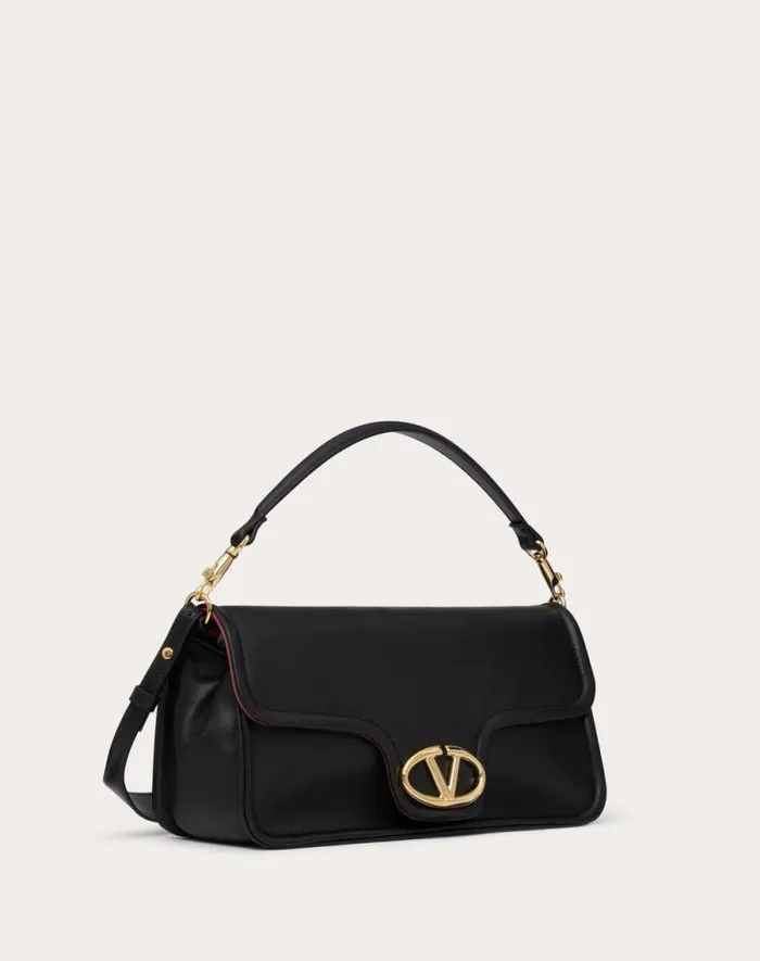Valentino Shoulder Bags Woman Vlogo 1960 Nappa Leather Shoulder Bag For Woman In Black Black Valentino Shoulder Bags Woman Vlogo 1960 Nappa Leather Shoulder Bag For Woman In Black Black