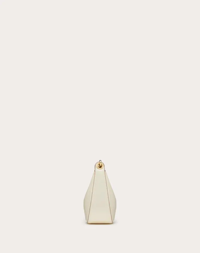 Valentino Shoulder Bags Woman Vlogo Moon Mini Hobo Bag In Nappa Leather With Chain For Woman In Ivory Ivory