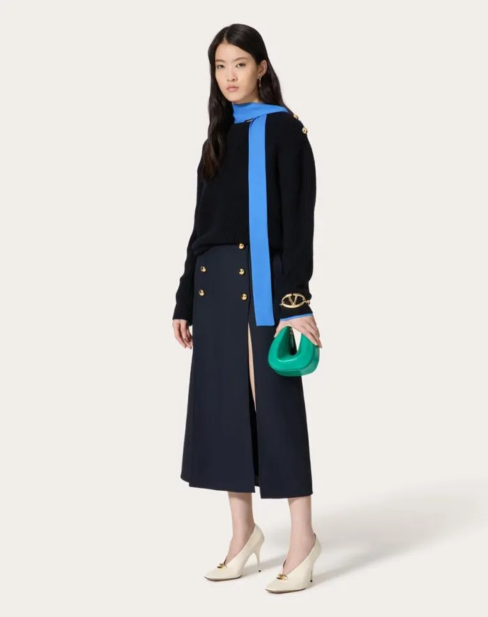Valentino Shoulder Bags Woman Vlogo Moon Mini Hobo Bag In Nappa Leather With Chain For Woman In Peacock Peacock