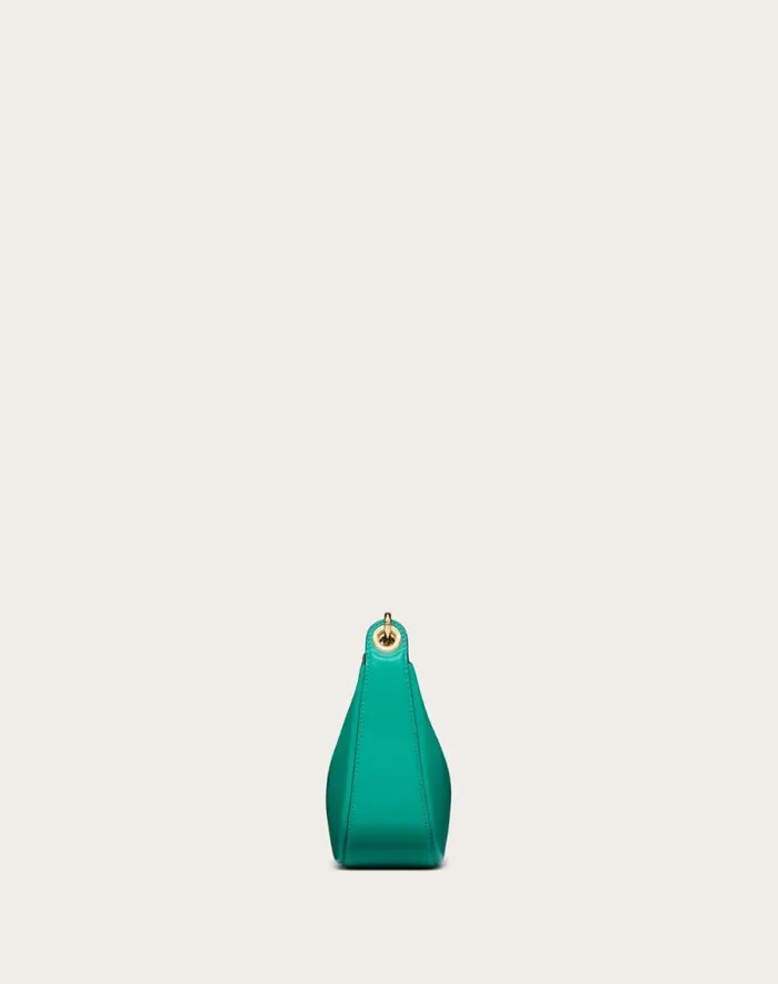 Valentino Shoulder Bags Woman Vlogo Moon Mini Hobo Bag In Nappa Leather With Chain For Woman In Peacock Peacock