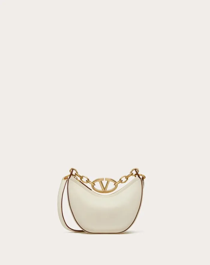 Valentino Shoulder Bags Woman Vlogo Moon Mini Hobo Bag In Nappa Leather With Chain For Woman In Rosso Valentino Rosso Valentino Valentino Shoulder Bags Woman Vlogo Moon Mini Hobo Bag In Nappa Leather With Chain For Woman In Rosso Valentino Rosso Valentino