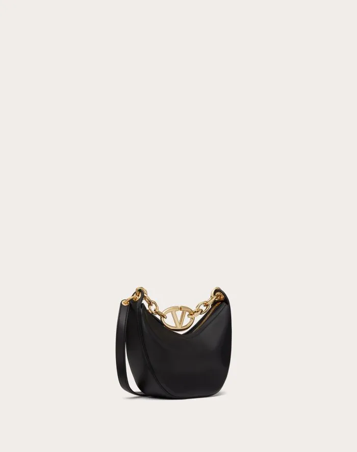 Valentino Shoulder Bags Woman Vlogo Moon Mini Hobo Bag In Nappa Leather With Chain For Woman In Rosso Valentino Rosso Valentino
