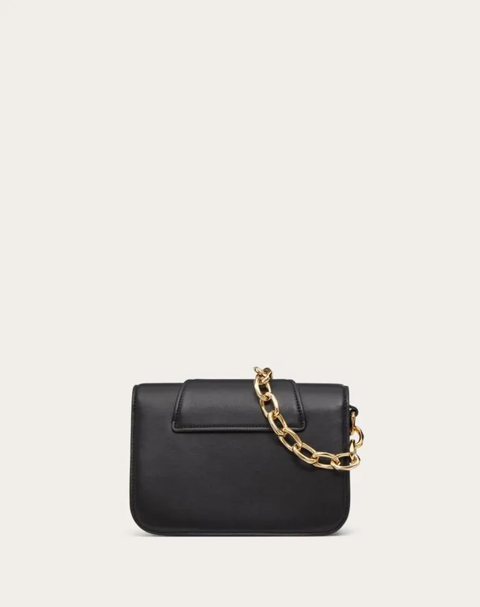 Valentino Shoulder Bags Woman Vlogo O039clock Small Nappa Leather Shoulder Bag With Chain For Woman In Black Black Valentino Shoulder Bags Woman Vlogo O039clock Small Nappa Leather Shoulder Bag With Chain For Woman In Black Black