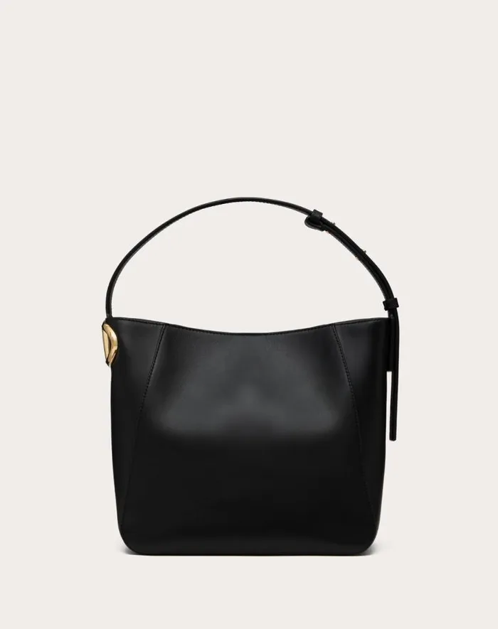 Valentino Shoulder Bags Woman Vlogo Side Bucket Bag In Nappa Calfskin For Woman In Black Black