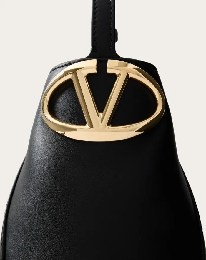 Valentino Shoulder Bags Woman Vlogo Side Bucket Bag In Nappa Calfskin For Woman In Black Black Valentino Shoulder Bags Woman Vlogo Side Bucket Bag In Nappa Calfskin For Woman In Black Black