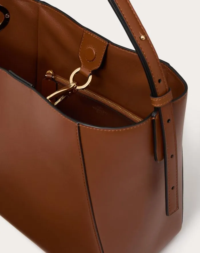 Valentino Shoulder Bags Woman Vlogo Side Bucket Bag In Nappa Calfskin For Woman In Black Black Valentino Shoulder Bags Woman Vlogo Side Bucket Bag In Nappa Calfskin For Woman In Black Black