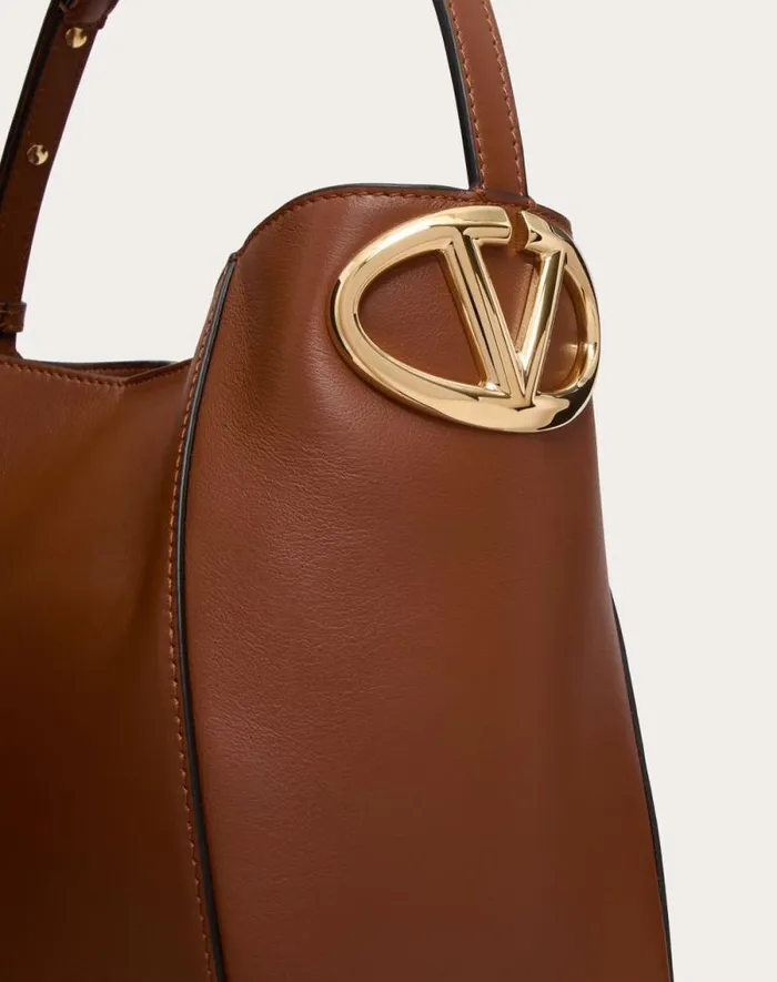 Valentino Shoulder Bags Woman Vlogo Side Bucket Bag In Nappa Calfskin For Woman In Black Black Valentino Shoulder Bags Woman Vlogo Side Bucket Bag In Nappa Calfskin For Woman In Black Black