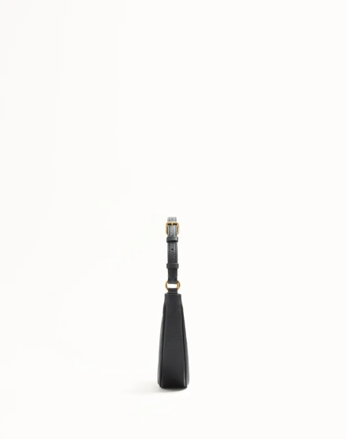 Valentino Shoulder Bags Woman Vlogo Signature Mini Hobo Bag In Grainy Calfskin For Woman In Black Black