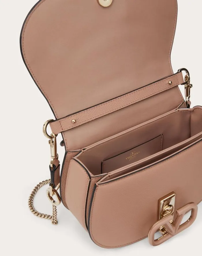 Valentino Shoulder Bags Woman Vsling Shoulder Bag In Grainy Calfskin For Woman In Ivory Ivory