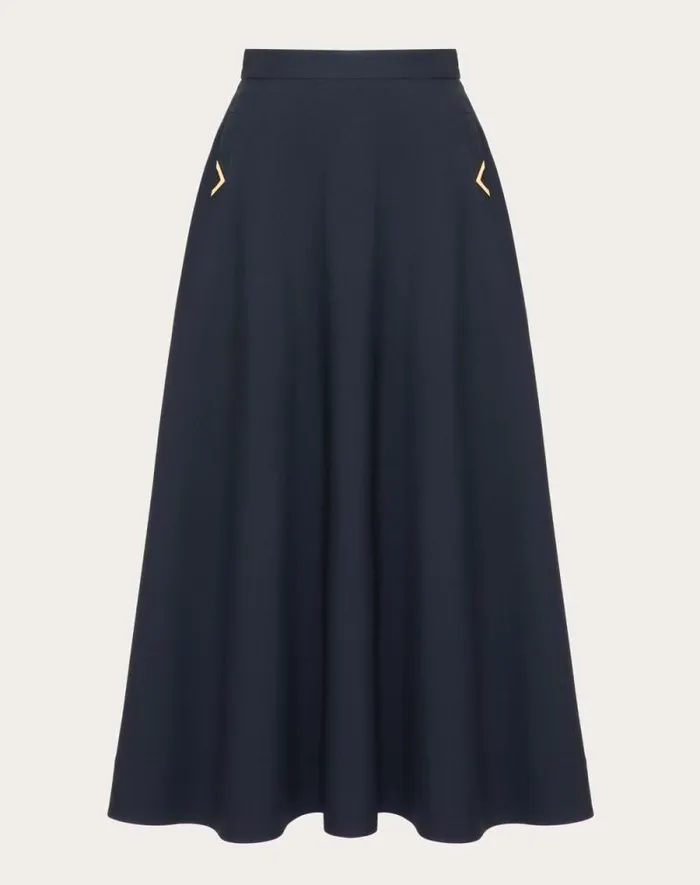 Valentino Skirts Woman Crepe Couture Midi Skirt For Woman In Ivory Ivory